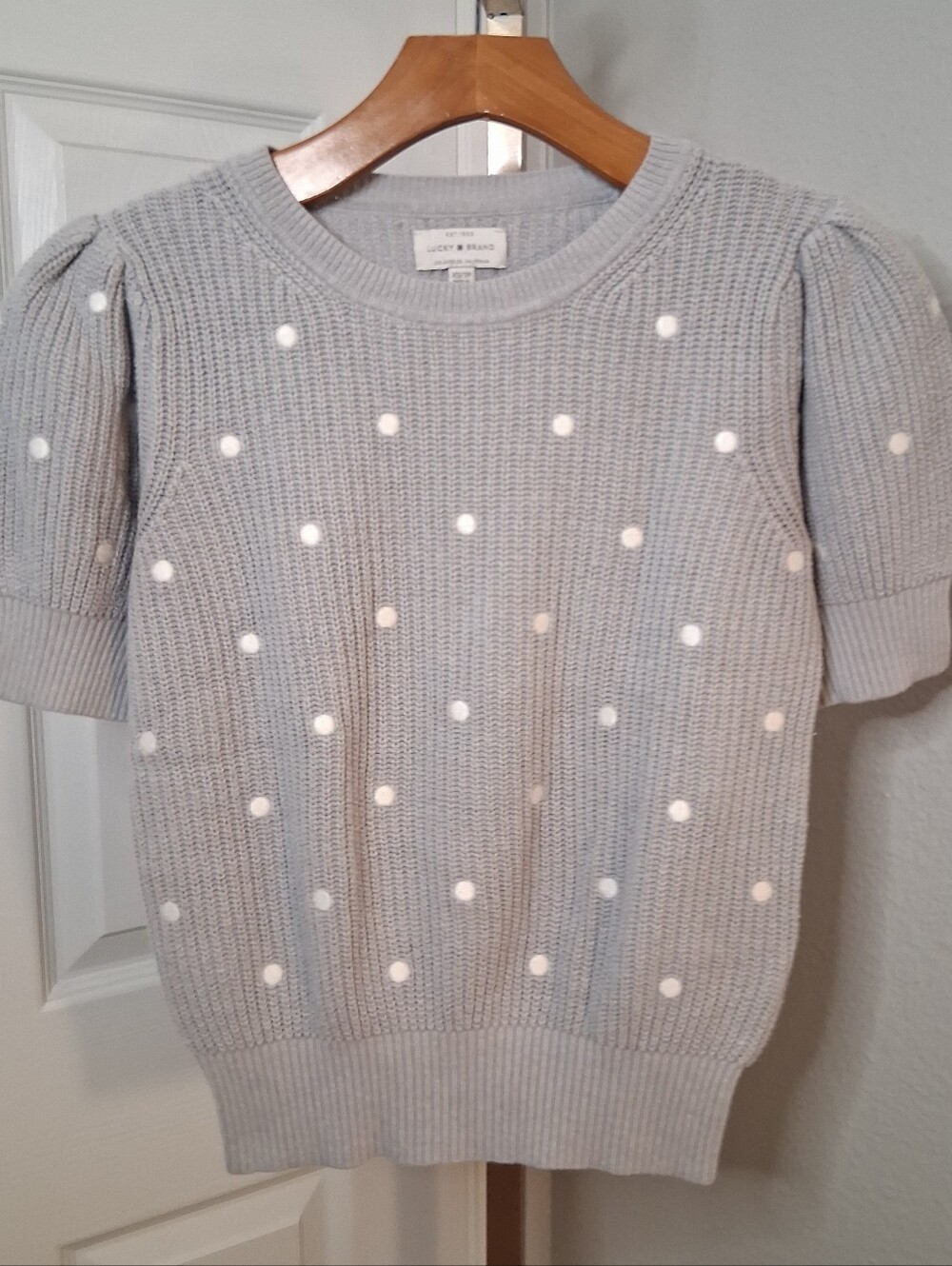 Lucky Brand Knit Polka Dot Sweater Blouse